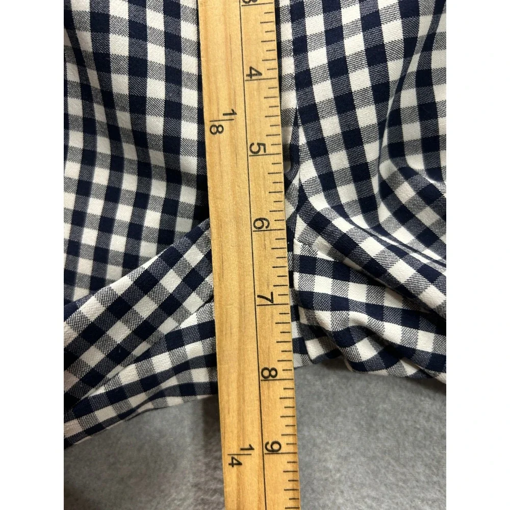 J McLaughlin Ankle Pants Womens 6 Black White Gingham Slim Stretch Preppy PullOn